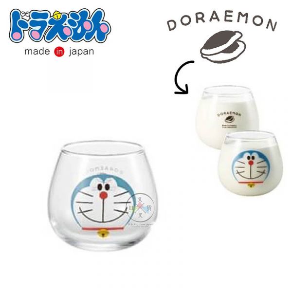 哆啦A夢 Doraemon 哆啦美 不倒翁橢圓玻璃杯320ml 盒裝 2選1 日本製 