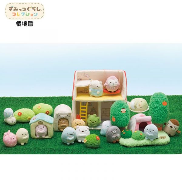 角落生物橘色小屋 藍色帳篷 原木樹洞 紅色蘑菇 沙包娃娃家具配件擺飾4選1 