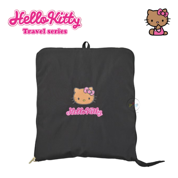 三麗鷗 曬黑 KITTY 凱蒂貓 刺繡大頭 行李袋 旅行袋 可折疊 L號 38L 