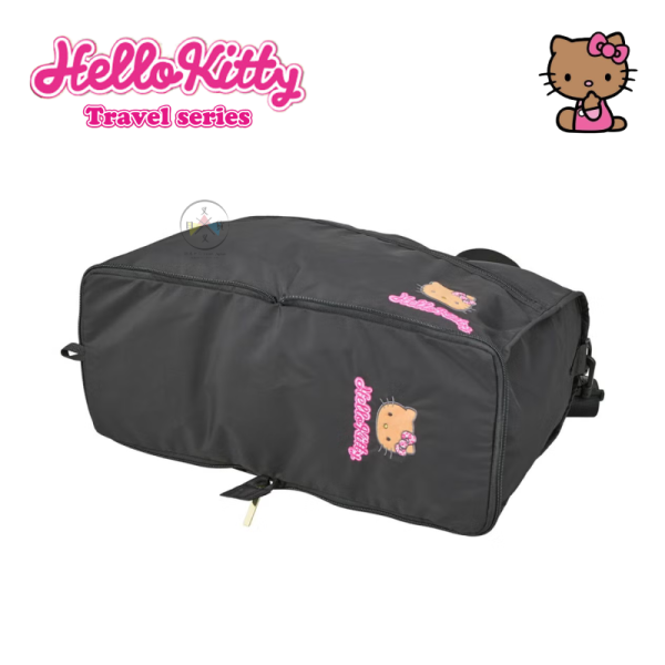 三麗鷗 曬黑 KITTY 凱蒂貓 刺繡大頭 行李袋 旅行袋 可折疊 M號 23L 