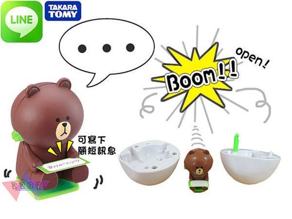 LINE APP 訊息蛋發條公仔玩具 饅頭人/熊大/兔兔3選1 