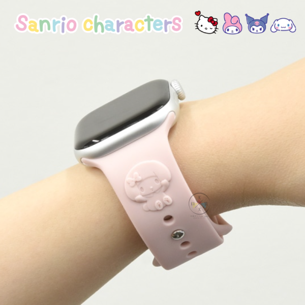 預購 三麗鷗 KITTY美樂蒂庫洛米大耳狗 APPLE WATCH浮雕矽膠錶帶 4選1 