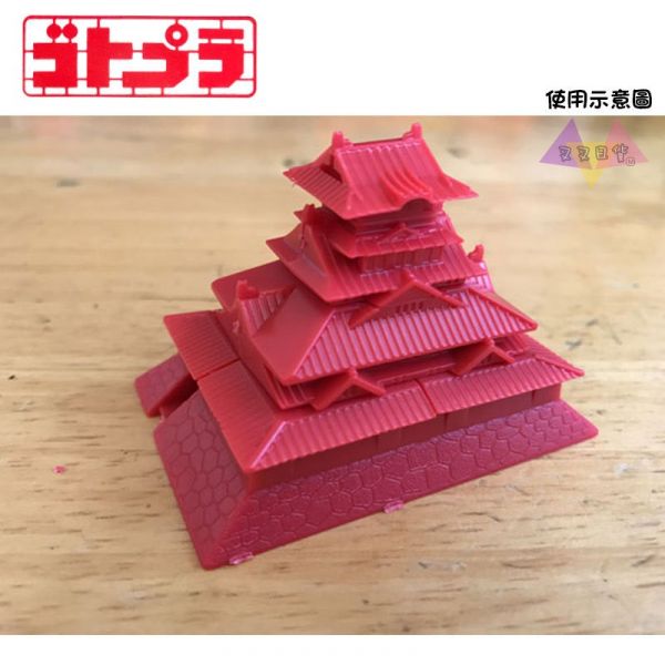 地區限定!PLEX-POPY大阪城字體模型紅色旅遊景點模型擺飾盒裝 