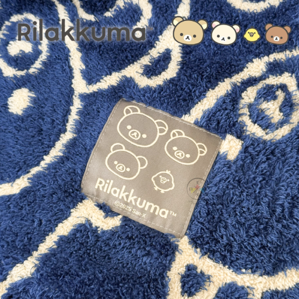 拉拉熊 懶懶熊 專賣店 長毛 雙層 布標 毛毯 100x70公分 咖 藍色 2選1 