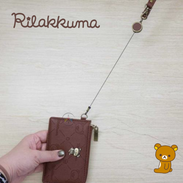 拉拉熊 懶懶熊 菱格壓紋 立體金屬牌 伸縮 票卡夾 零錢包 2選1 