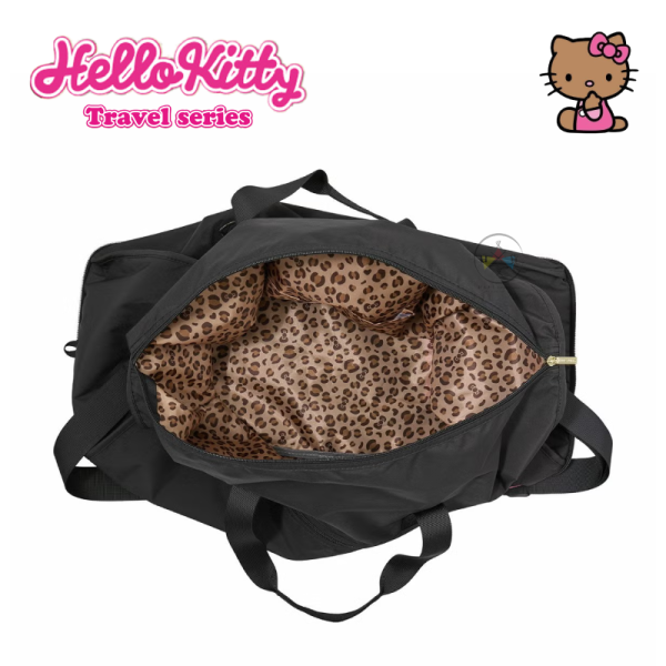 三麗鷗 曬黑 KITTY 凱蒂貓 刺繡大頭 行李袋 旅行袋 可折疊 L號 38L 