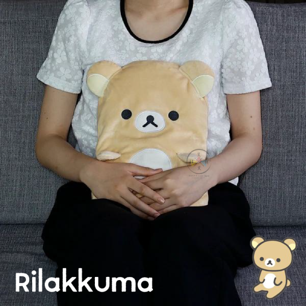 拉拉熊 懶懶熊 絨毛 刺繡 熱敷 熱水袋 1.8L 