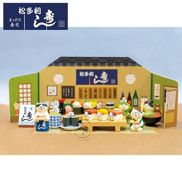 加藤真治DECOLE 商店街 壽司店 鮭魚黃瓜玉米貓文鳥公仔擺飾3選1 