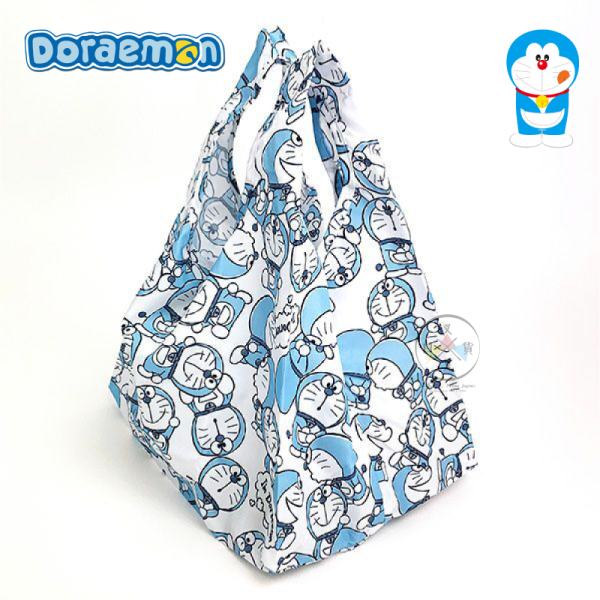 DORAEMON 哆啦A夢 滿版 外食 寬底手提袋 購物袋 便當袋 環保袋 可收納 