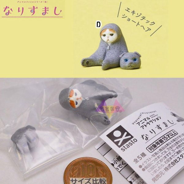 動物檔案 人氣裝扮篇 短毛貓 巴哥犬 黑熊 喵星人 汪星人 坐姿 公仔扭蛋 隨機1入 