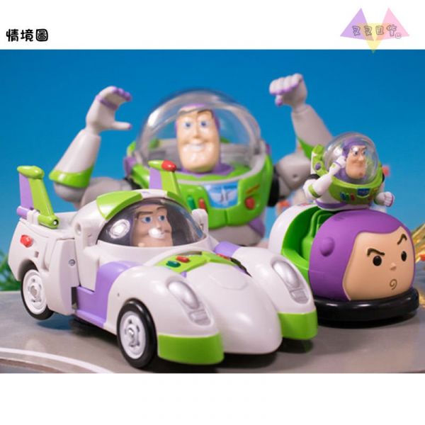 迪士尼TSUM TSUM玩具總動員胡迪巴斯三眼怪熊抱哥迴力車扭蛋5入組 