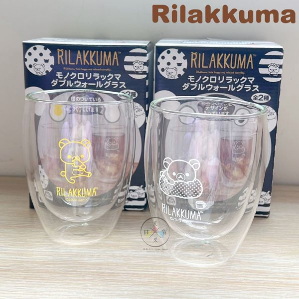 拉拉熊 懶懶熊 雙層玻璃杯 趴枕頭 吃麻糬 2選1 盒裝 