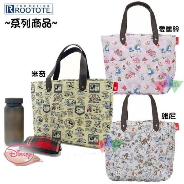 迪士尼ROOTOTE聯名愛麗絲夢遊仙境笑笑貓時鐘兔空氣包托特包手提包 