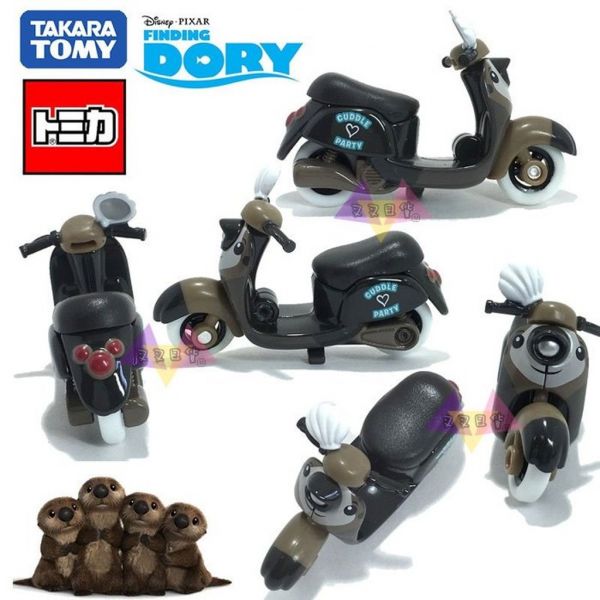 迪士尼 海底總動員 水獺TOMY玩具機車公仔 