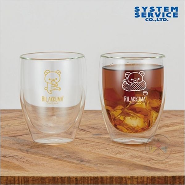 拉拉熊 懶懶熊 雙層玻璃杯 趴枕頭 吃麻糬 2選1 盒裝 