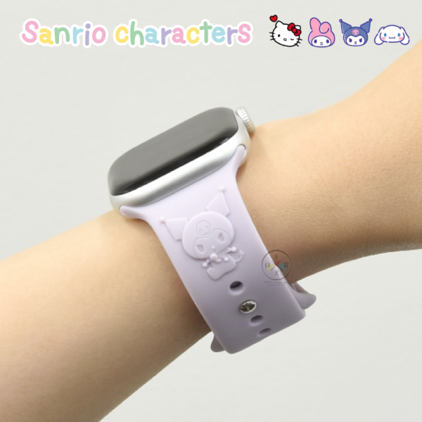 預購 三麗鷗 KITTY美樂蒂庫洛米大耳狗 APPLE WATCH浮雕矽膠錶帶 4選1 