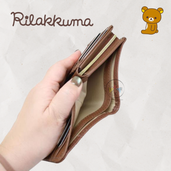 拉拉熊 懶懶熊 菱格壓紋 立體金屬牌 拉鍊 兩折短夾 零錢包 2選1 