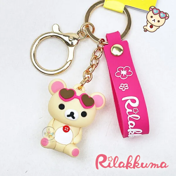 拉拉熊 懶懶熊 懶妹 熊型 愛心 墨鏡 夏日 公仔 吊飾 鑰匙圈 2選1 