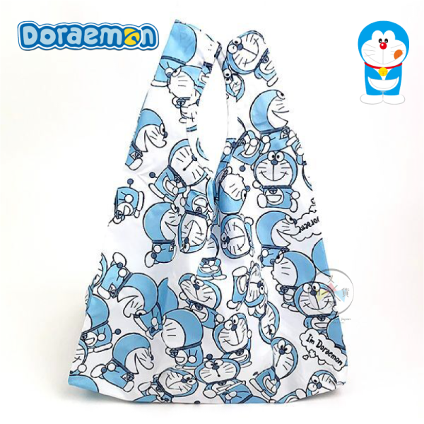 DORAEMON 哆啦A夢 滿版 外食 寬底手提袋 購物袋 便當袋 環保袋 可收納 