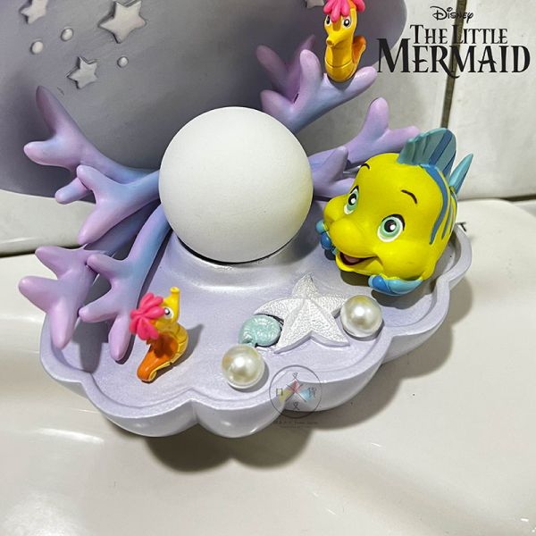 迪士尼商店限定 小美人魚貝殼 小比目魚 珍珠擴香石 擺飾 盒裝 