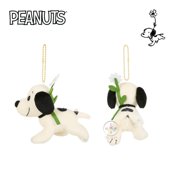 SNOOPY 史努比 1950s 小花 耳朵飛飛 絨毛吊飾 