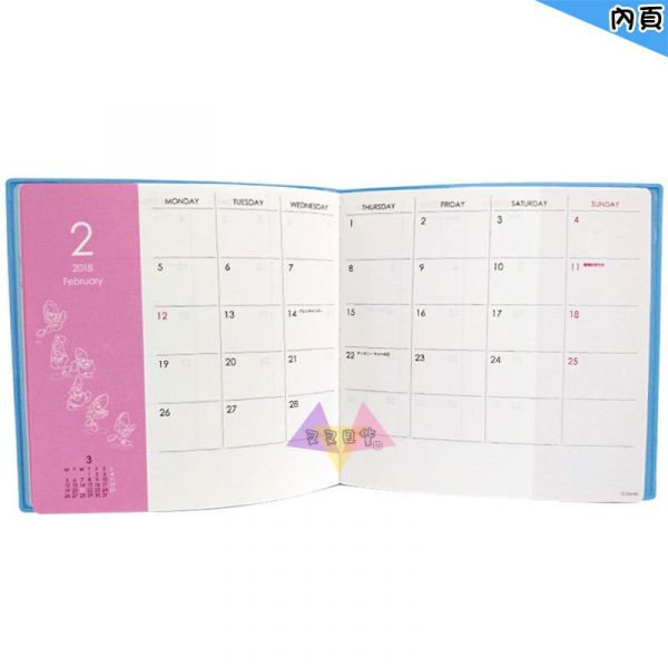 過期出清  2018年迪士尼 愛麗絲 喝藥水剪影燙銀 正方型行事曆手帳本月計畫 日本製 