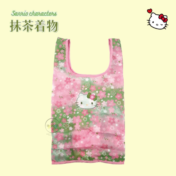 預購1月 三麗鷗 凱蒂貓 Hello Kitty 抹茶和服 絨毛娃娃吊飾 附購物袋 環保袋 