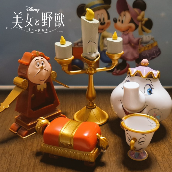 預購7月 迪士尼 美女與野獸 時鐘先生 燭台 茶壺太太 阿奇 皇家公仔 扭蛋 6入組 