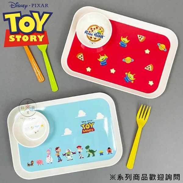 迪士尼 玩具總動員 三眼怪披薩星球 紅色 托盤&碗餐具組 盒裝 