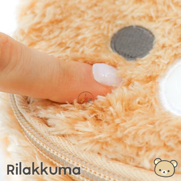 拉拉熊 懶懶熊 專賣店限定 手提 大臉 頭型 絨毛 刺繡 化妝包 收納包 