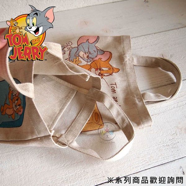 湯姆貓與傑利鼠 棉麻 便當袋 手提袋 三七步 