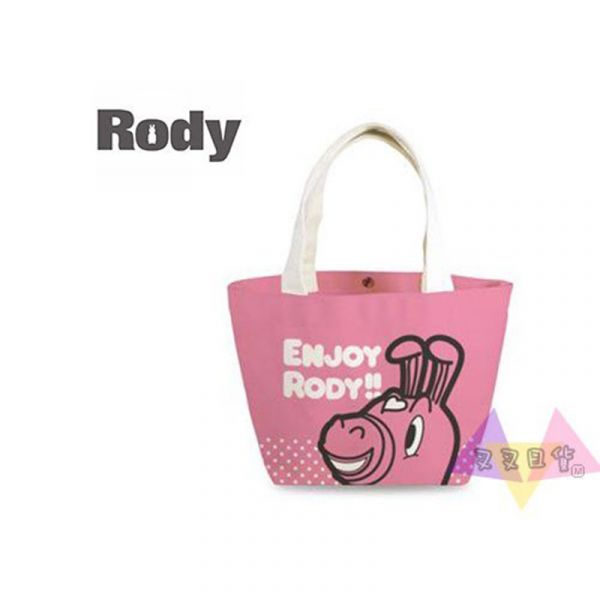 出清特價六五折 RODY跳跳馬 帆布粉底點點手提包托特包 
