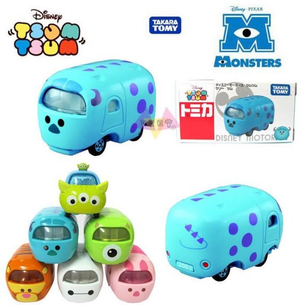 迪士尼TSUM TSUM怪獸電力公司毛怪可堆疊廂型車公仔TOMY玩具小汽車 