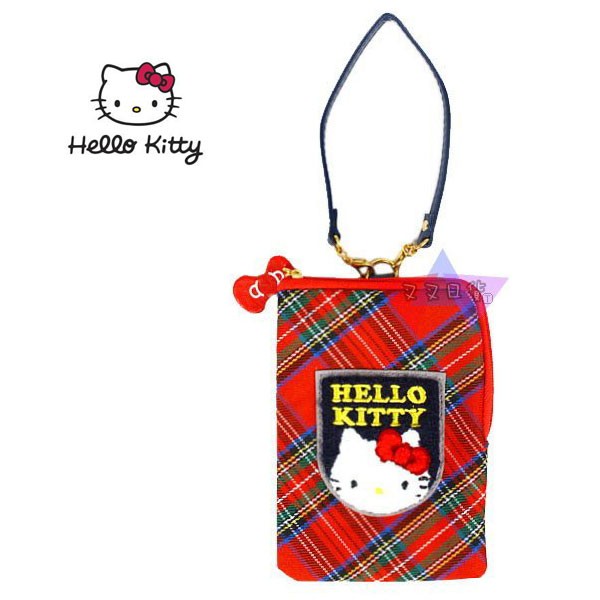Hello Kitty凱蒂貓蘇格蘭格紋手機袋保護袋 