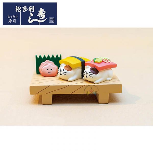 加藤真治DECOLE 商店街 壽司店 醃漬薑片醬油木盤 公仔擺飾3選1 