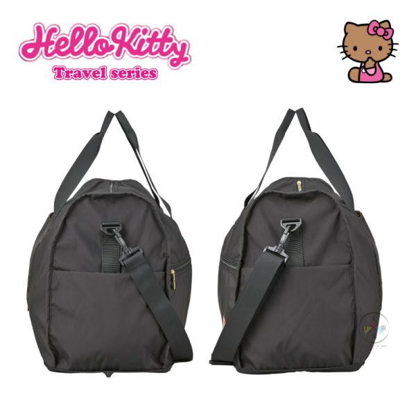 三麗鷗 曬黑 KITTY 凱蒂貓 刺繡大頭 行李袋 旅行袋 可折疊 L號 38L 