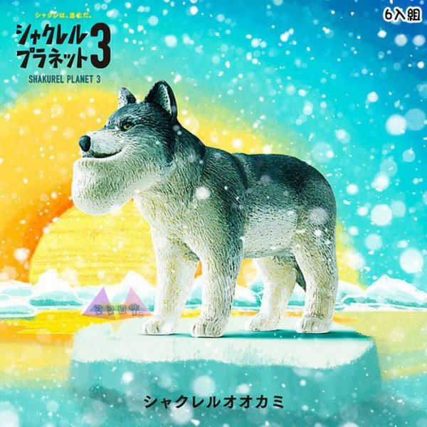 戽斗動物園3厚道北極熊馴鹿海豹狼國王企鵝白鼬熊貓之穴公仔扭蛋6入組 