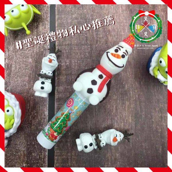 迪士尼樂園限定冰雪奇緣聖誕節限定雪寶公仔蓋子護唇膏 薄荷清香 日本製 