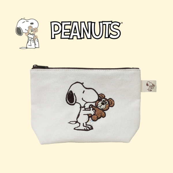 預購9月 SNOOPY 史努比 抱泰迪熊 化妝包 收納包 摩卡 
