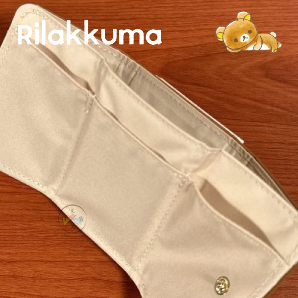 拉拉熊 懶懶熊 仿皮 三折短夾 零錢包 側躺 水彩風 壓紋 金屬牌 2選1 