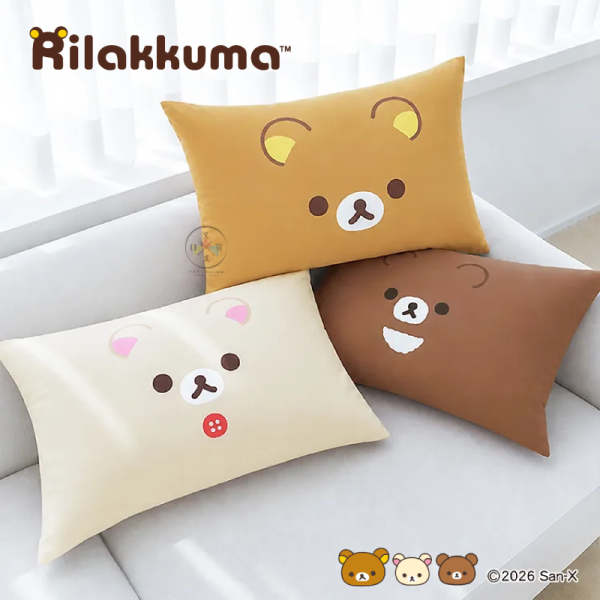 拉拉熊 懶懶熊 懶妹 蜜茶熊 韓國限定 大臉 枕頭套 附枕芯 60x40公分 3選1 