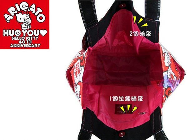 Hello kitty凱蒂貓40週年限定托特包購物袋M 愛心/派對2選1 
