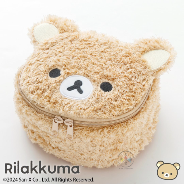 拉拉熊 懶懶熊 專賣店限定 手提 大臉 頭型 絨毛 刺繡 化妝包 收納包 