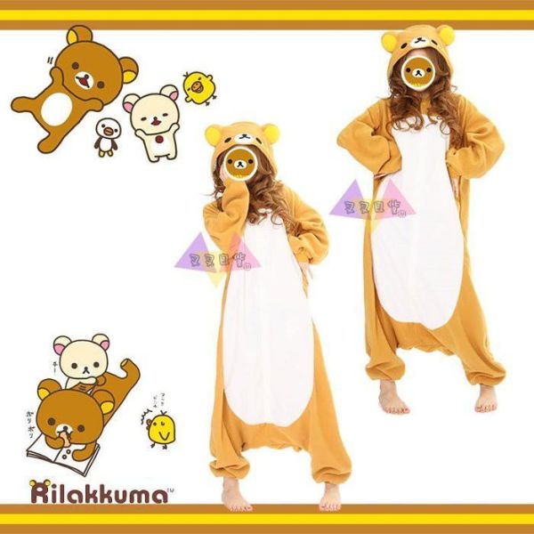拉拉熊 角色扮演 變裝懶懶熊 角色扮演 連身睡衣 大人尺寸 