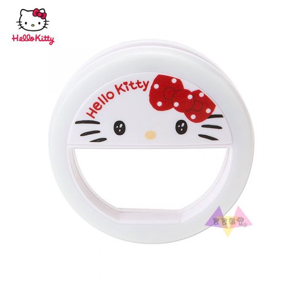 Hello Kitty凱蒂貓大臉白色圓形自拍手機補光燈盒裝~推薦 