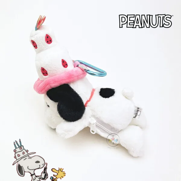 SNOOPY 史努比 75th 生日蛋糕 帽子 絨毛吊飾 環保購物袋 可收納 