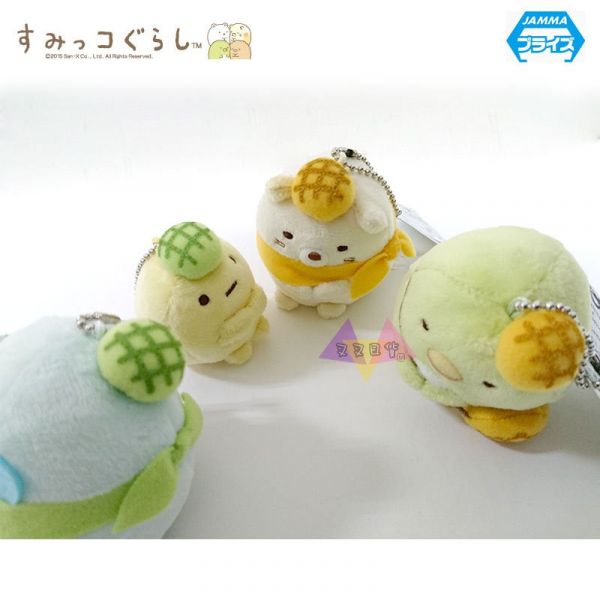 角落生物 蜜瓜麵包 貓咪/綠企鵝 絨毛玩偶吊飾景品2選1 