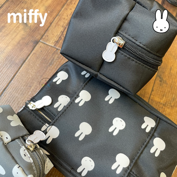 miffy 米飛兔 透明手提袋 旅行收納袋 化妝包 盥洗包 分裝包 4件組 黑色 