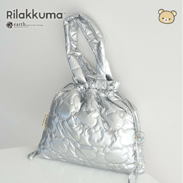 預購 拉拉熊 懶懶熊 專賣店限定 earth聯名 抽繩 剪影衍縫 空氣托特包 銀色 黑色 米色 3選1【4/16截止】 