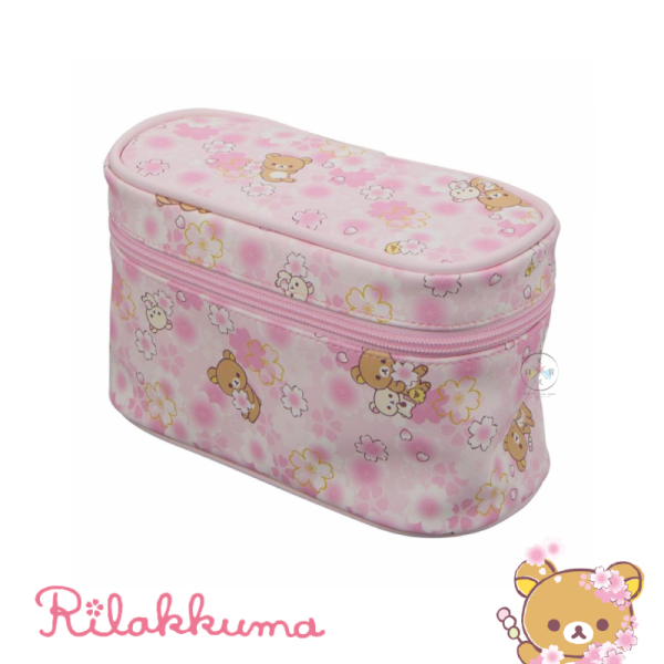 拉拉熊 懶懶熊 櫻花風 透明手提袋 旅行收納袋 化妝包 盥洗包 分裝包 4件組 